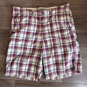 ❤️SALE❤️ VTG Abercrombie & Fitch Baggy Long Shorts Men 34 Red Plaid Y2K 90s